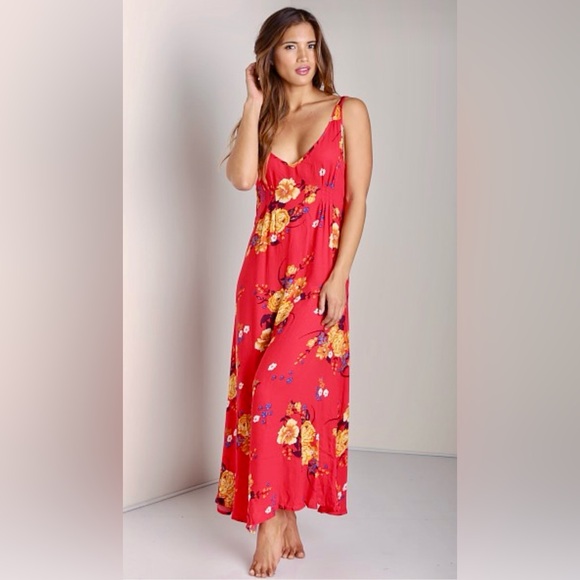 Free People Red and Yellow Floral  maxi Dress - Picture 11 of 11